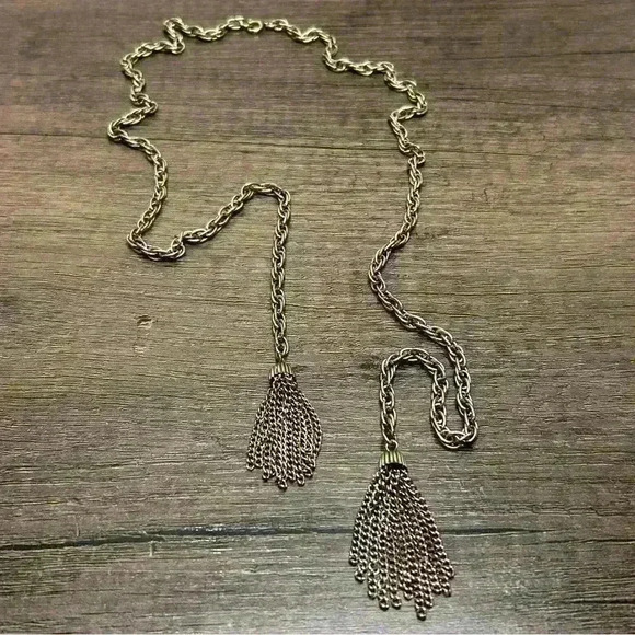 Vintage Tassle Pendants Long Tie Necklace - Picture 3 of 3